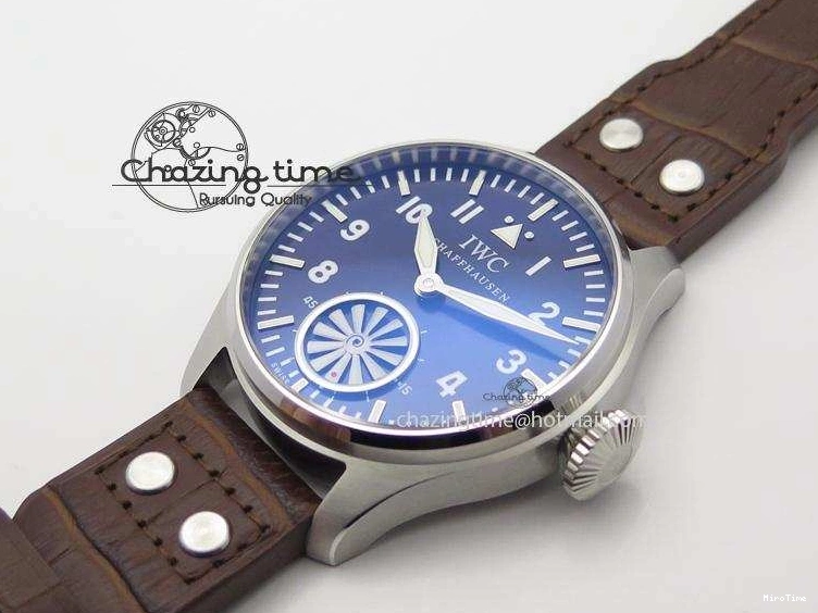 MIROTIME 0811 Reliable Big Pilot “Markus Buhler” IW5003 Turbine V6F Best Edition Blue Dial On Leather Strap A 7324